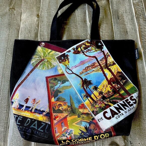 New Lancôme “Cannes” Vintage Graphic Tote Bag - Picture 1 of 6